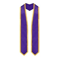 Endea Graduation Purple/Gold Plain Graduation Stole with Trim Color Classic End