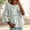 Light Green, variant on 3/4 Length Bell Sleeve Babydoll Tops for Women Round Neck Lace Trim Ruffle Peplum Blouses Dressy Summer Cute Shirts Hollow Out Crochet Lace White L