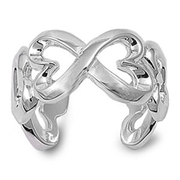 Open Twisted Infinity Love Knot Heart Ring ( Sizes 5 6 7 8 9 ) .925 Sterling Silver Band Rings (Size 7)