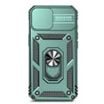 thumbnail image 2 of Dteck Case with Tempered Glass Screen Protector for iPhone 16e ,Shockproof TPU+PC with Slide Camera Cover Built-in 360° Rotate Ring Kickstand Magnetic Shockproof Back Cover,Darkgreen, 2 of 9