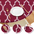 thumbnail image 4 of Burgundy Geometric Quatrefoil Pattern Round Fitted Tablecloth with Elastic Edge,Dining Table Cover Waterproof,Outdoor Round Tablecloth for Camping,Dining,Indoor and Outdoor, 4 of 7