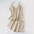 thumbnail image 2 of cfhntfmh Pajama Sets for Women Silk 2pc Sleepwear Sets Lounge Sleeveless V Neck Camisole Loose Comfy Lace Shorts, 2 of 7