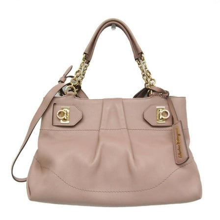 Pre-Owned Salvatore Ferragamo Gancini EE-21 D477 Women's Leather Shoulder Bag Pink... (Good)