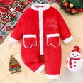 thumbnail image 5 of REDARER Baby Girls Winter Romper - Festive Embroidered Lettering, Cozy Fleece Lined Jumpsuit for Holiday Photos,Size:0-3 Months, 5 of 9