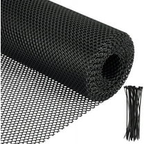 Plastic Wire Mesh Fence 26.2Ft x 11.8inch Black Garden Fencing with Twist Ties for Poultry Animal Barrier Flowers Gardening 1.7mm Thick Black