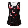 thumbnail image 4 of Économies d'Été en Liquidation! Fatuov Débardeurs Sans Manches pour Femmes Été Camisoles Amples Graphiques Col Rond Hauts Décontractés Blouses Rouges, 4 of 5