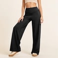 thumbnail image 2 of YANGXINX Yoga Pants for Women 2026 Trendy High Waisted Solid Wide Leg Flared Bootcut Trousers No Front Seamless Loose Fit Outdoor Activewear, 2 of 5