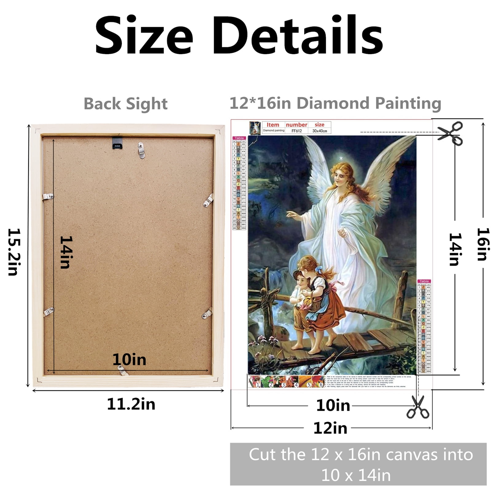 12x16/30x40cm Diamond Painting Frame, Natural Solid Wooden Frame Display Pictures 10x14 with Protection Glass for Wall Display (Black)