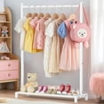 thumbnail image 6 of Kids Clothing Rack with Bottom Storage Shelf, White Metal Garment Rack for Dress Up Storage, 6 of 6