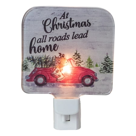 

4 Red and Green Christmas Night Light with a Reindeer and Car