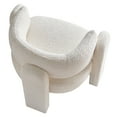 thumbnail image 3 of 34.65" Wide Upholstery Accent Chair - Stylish Armchair for Living Room or Bedroom, Comfy and Elegant-White, 3 of 9