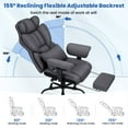 thumbnail image 5 of Hoffree Big and Tall Fabric Office Chair 450lbs, Executive Desk Chair with Massage Ergonomic  Computer Chair with Footrest Reclining Desk Office Chair with Lumbar Support for Home Office, 5 of 10
