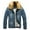 Blue, variant on Fgnfyis Men's Jacket Autumn Winter Coat Fashion Denim Solid Color Lapels Plus Velvet Thicken Top Warm Zipper Retro Mens Winter Coat Blue XXL