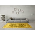 thumbnail image 3 of Ahgly Company Machine Washable Indoor Rectangle Medallion Yellow Traditional Area Rugs, 2' x 5', 3 of 4