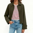 thumbnail image 3 of DAFPZW Womens Cropped Jacket Contrast Collar Coat Cargo Jacket Barn Jacket Outwear Solid Button Down Coat with Pockets, 3 of 9