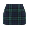 thumbnail image 3 of HLONK Womens Plaid Mini Skirt Bodycon High Waist A line Pencil Skirts Fall Winter Wool Skirts Pink L, 3 of 3