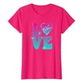 thumbnail image 4 of Pink Fashion Womens Clothing 2024, Spandex Womens Tops Dressy Casual, Womens Tee Shirt Tops, Women's New Summer Valentine's Day Simple Love Letter Printed Round Neck Short Sleeved T Shirt Casual Top, 4 of 4