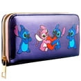 thumbnail image 1 of Billetera Disney Stitch para mujeres, adolescentes y niñas, azul metalizado, 1 of 7