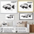 thumbnail image 4 of Designart "The Monochrome Crawl Of Black And White Fish II" Coastal Coral Under Water Floater Framed Canvas Prints, 4 of 5