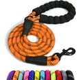 thumbnail image 1 of LAICAIW Rope Dog Leash 4 FT with Comfortable Padded Handle, Highly Reflective Threads Dog Leash for Large Dogs, 1/2 inch, Orange, 1 of 7