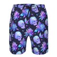 thumbnail image 4 of Yiaed flower starry sky Skull Print Men's Swim Trunks with Lining Quick Dry Sports Shorts Beach Shorts Boardshorts-Medium, 4 of 5