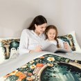 thumbnail image 4 of Feelyou Cute Ghost Full Size Bedding Sets, Boho Western Garden Floral Full Size Bed in a Bag, Green Yellow, Gray Reversible, 7pcs, 4 of 7