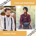 thumbnail image 2 of Keyboarant 2pieces Retro Shirt Chain Bolo Collar Adjustable Made With Alloy PU Leather Rope Cow Head Bolo Tie, 2 of 6