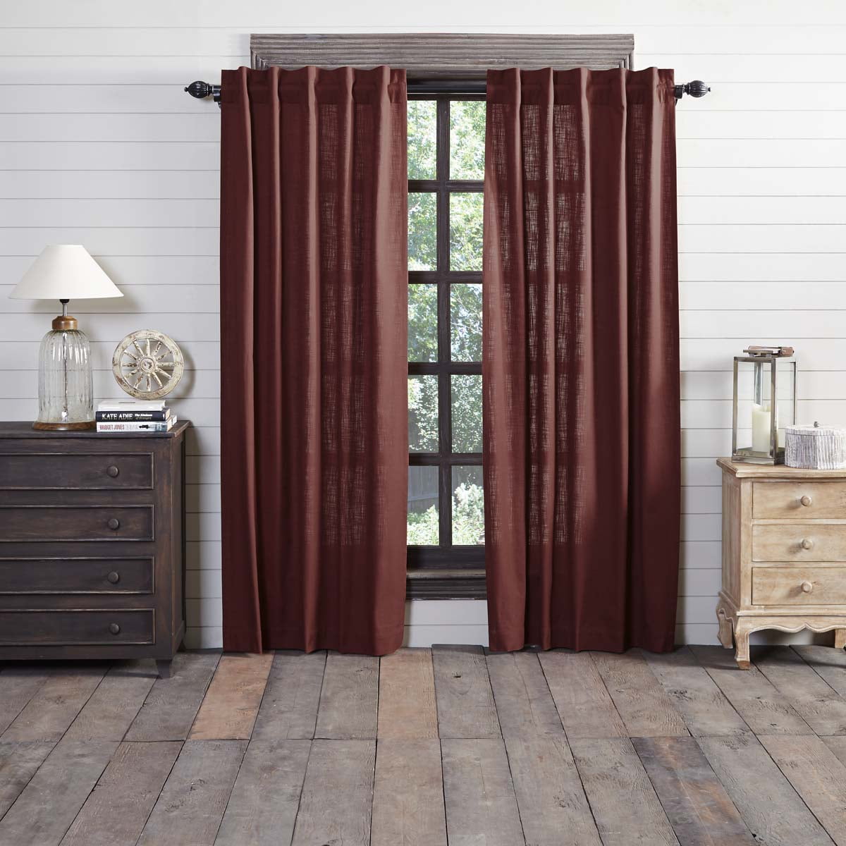 Regina Rod Pocket Farmhouse Curtain Panel Pair