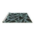 thumbnail image 2 of Ahgly Company Machine Washable Indoor Rectangle Abstract Turquoise Blue Modern Area Rugs, 2' x 4', 2 of 4