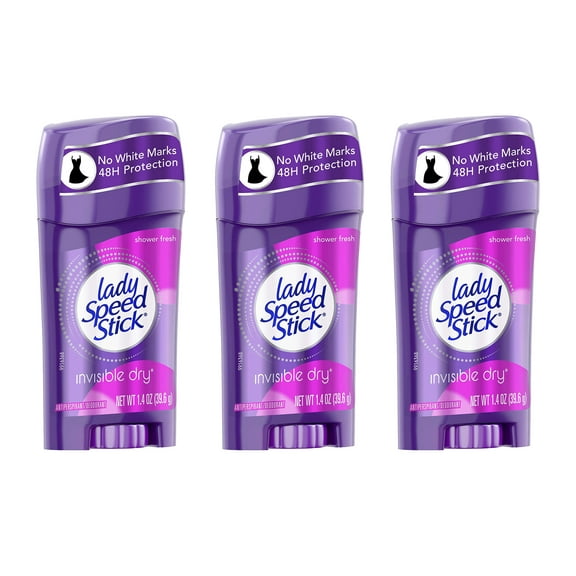 (3 pack) Lady Speed Stick Power Antiperspirant Invisible Dry SHOWER FRESH 1.4 Ounce
