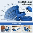 thumbnail image 4 of Kadyn Floor Chair with Adjustable Headrest, Lounge Chair with Armrests and Pillow, Adjustable Folding Sofa Chair with 6 Position Stepless Back-Blue, 4 of 6