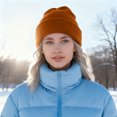 thumbnail image 2 of mgoYE Black Beanie Beanie for Women Men Ski Watch Cap Cuffed Plain Skull Knit Hat Soft Fisherman Winter Hat(Bronze,One Size), 2 of 6