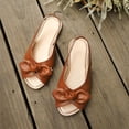 thumbnail image 6 of HTHLVMD Wide Width Shoes for Women, Summer Shoes, Cute Sandals for Women, Women's Bow Slingback Sandals, Open Toe Flat Casual Shoes, Sweet Style Comfort Summer Footwear, Brown 9, 6 of 7