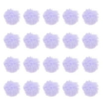 Uxcell Faux Fur Pom Poms for Hats, 20 Pcs Fluffy Soft Fur Poms Balls with Elastic Loop for Keychain Knitting Hats DIY Scarves Gloves Bag Christmas, Light Purple