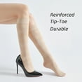 thumbnail image 4 of G&Y 4-Pair Women‘s Knee High Stockings, Grid Pattern, 50D  Semi-Sheer, Nude, 4 of 5