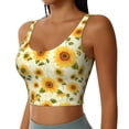 thumbnail image 2 of Balery European-style Pattern Sunflower Sujetadores deportivos con espalda cruzada para mujer, acolchados, sin costuras, de alto impacto, ideales para yoga, gimnasio, entrenamiento y fitness.-, 2 of 8