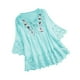 thumbnail image 2 of mfyjkho Tops De Moda Para Mujer, Blusa De Tres Cuartos Con Cuello En V Y Lazo De Patchwork De Encaje Vintage Para Mujer Tops De Gimnasio Para Mujer Xxxxxl, 2 of 8