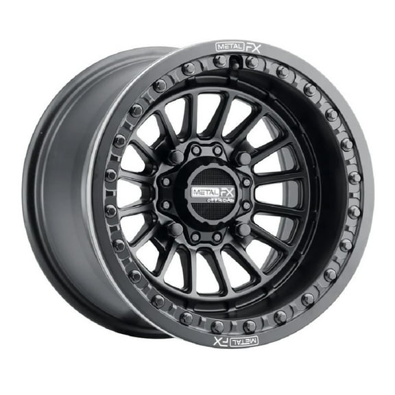 MetalFX Delta Beadlock 15x10 Wide ATV/UTV Wheel - Satin Black 4/156  0mm [78310]