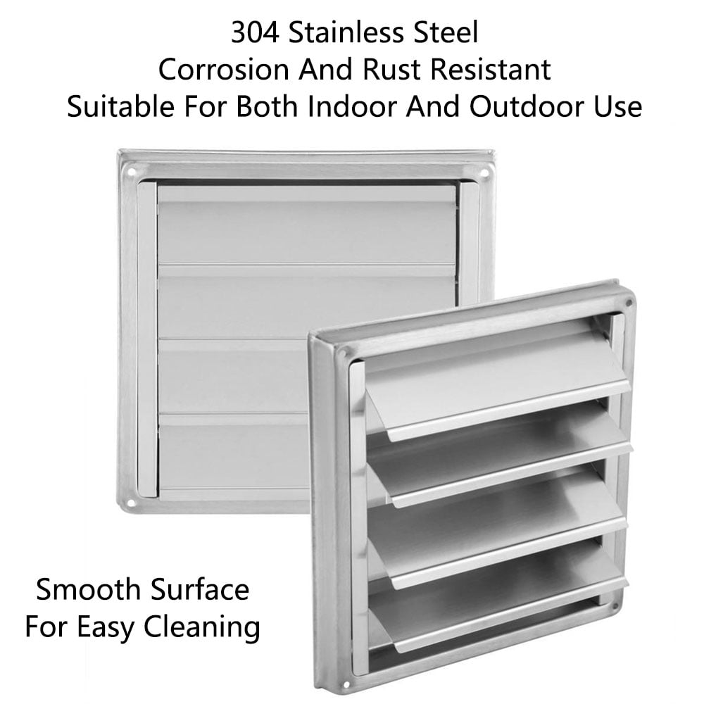 TOP-MAX 304 Stainless Steel Ventilation Grille with Movable Fins Weather Protection Outside Grille 3 Size Choice