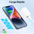 thumbnail image 2 of Cargador para iPhone 20W GaN Carga Rapida Dual Salida USB C & USB Port y Cable Tipo C a IP 1M Compatible con iPhone 12 12 Mini 13 14 Pro Max X XS, 2 of 4
