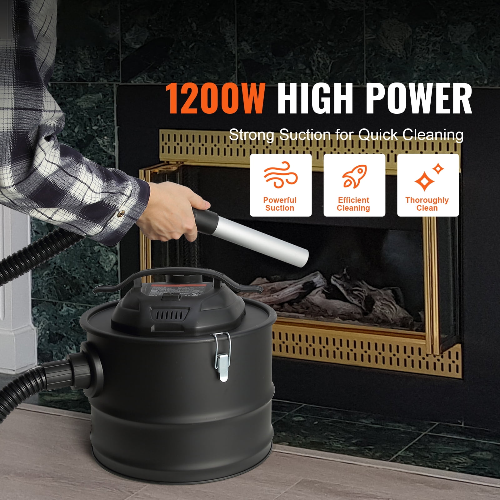 BENTISM Ash Vacuum Cleaner - Large Capacity Flexible Hose