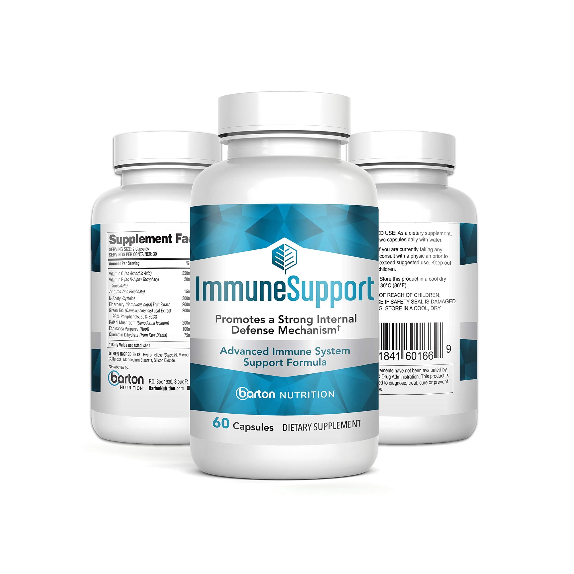 ImmuneSupport - Advanced Immune System Support Formula - Promotes a Strong Internal Defense Mechanism - 60 Capsule Bottle