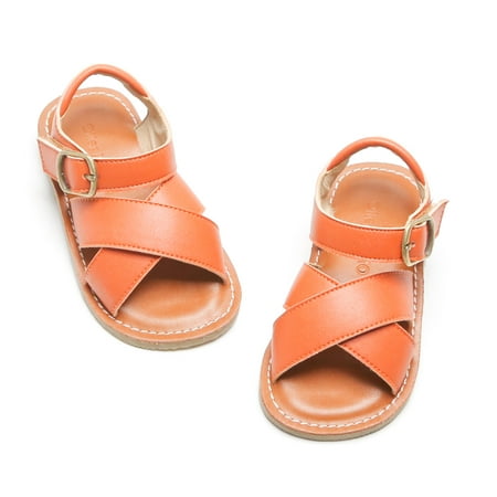 

Girls Sandals Open Toe Princess Flat Sandals with Ruffle Summer Sandals