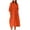 Orange, variant on MIUOWANP Winter Dresses for Women 2024 Trendy Women's Casual Loose Solid Color Three Quarter Sleeved V-neck Lantern Sleeve Dress