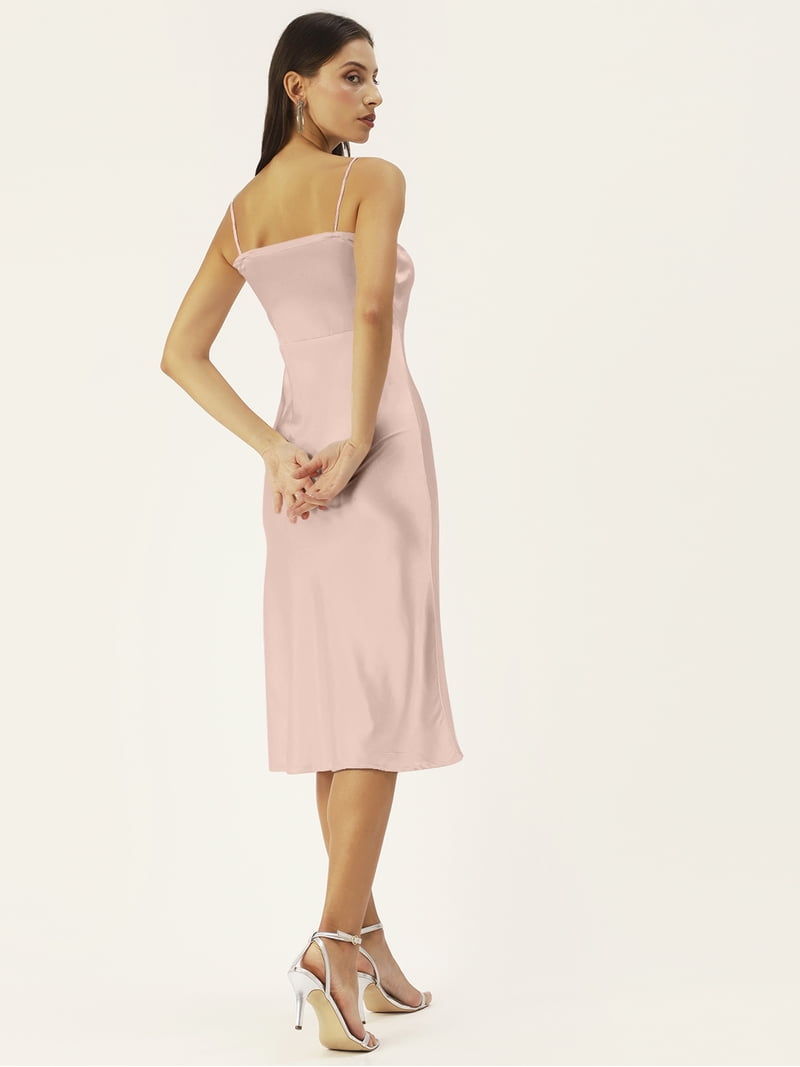 satin dress with strings Fine satin silk forms this softly draped mini dress, accented with a  statement bow and a flowing tail. Hand-made drapery flowers cascade in  delicate strings, while the sleeves frame the neckline with