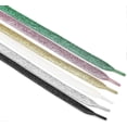 thumbnail image 4 of ZHAOCHENG 2 pares de cordones con purpurina, cordones planos color plata, 4 of 5