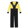 thumbnail image 3 of TiaoBug Boys Kids Color Block Full Body Leotard Long Sleeve Jumpsuit Latin Dance Skating Unitard Yellow 6, 3 of 5