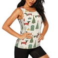 thumbnail image 2 of Balery Christmas Dachshund Dog Camiseta sin mangas estampada ligera para mujer, tops de entrenamiento sin mangas, camisetas de yoga transpirables de secado rápido.-Large, 2 of 7
