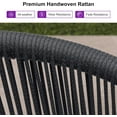 thumbnail image 6 of PURPLE LEAF Patio Bar Stools Set of 2 Outdoor Wicker Modern High Bar Chairs Metal Cushioned Barstools with Backs and Ergonomic Armrest for Balcony Garden Indoor Kitchen Island, Gray, 6 of 9
