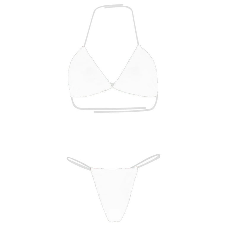 Thong Bikini Clear Straps Cheeky Brazilian Micro Thongs Bikinis Swimsuit  For Women Sexy No Tan Line Bathing Suit 